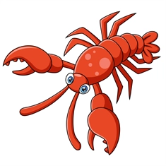 Under the Sea Theme Lobster Transparent Sticker